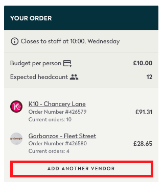 Just eat previous sales orders